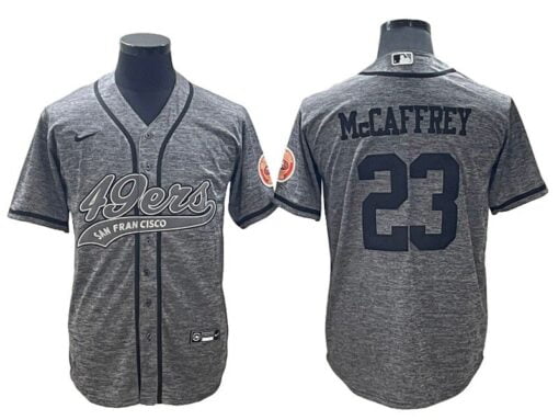 49ers Christian McCaffrey Gridiron Gray Baseball Styled Jersey