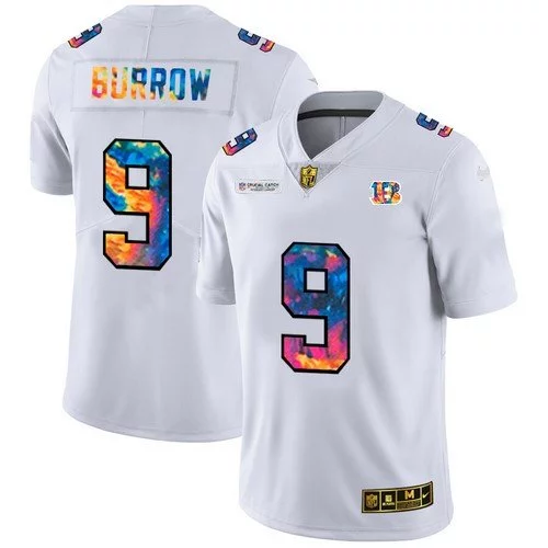 Bengals Joe Burrow Multicolor Crucial Catch Jersey