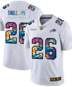 Bills Devin Singletary Multicolor Crucial Catch Jersey