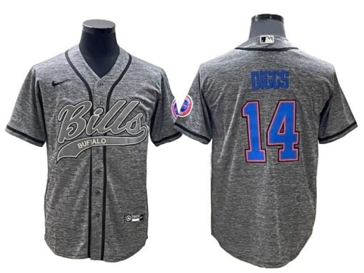 Bills Stefon Diggs Gridiron Gray Baseball Styled Jersey