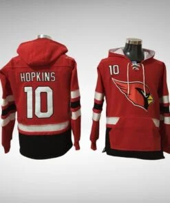 Cardinals DeAndre Hopkins Hockey Styled Lace-Up Pullover Hoodie
