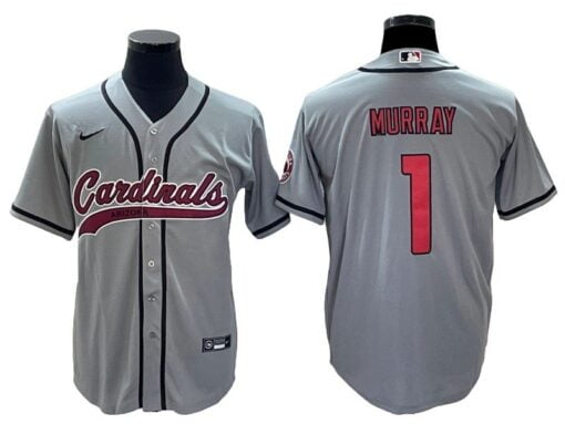 Cardinals Kyler Murray Gray Baseball Styled Jersey