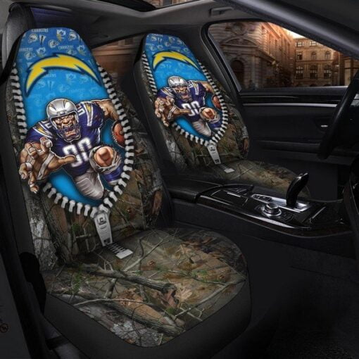 Chargers Universal 3D Car Front Seat Cover - SET OF 2