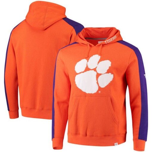 Clemson Tigers Iconic Colorblocked Fleece Pullover Hoodie