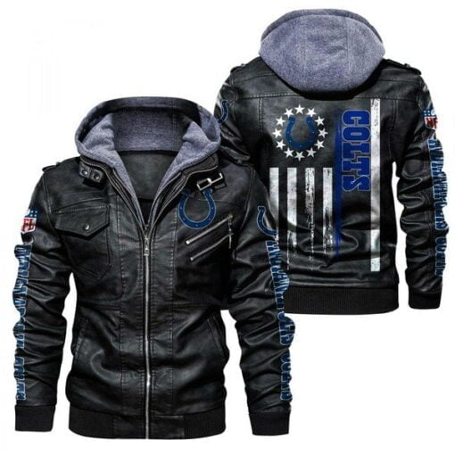 Colts Leather Full-Zip Jacket