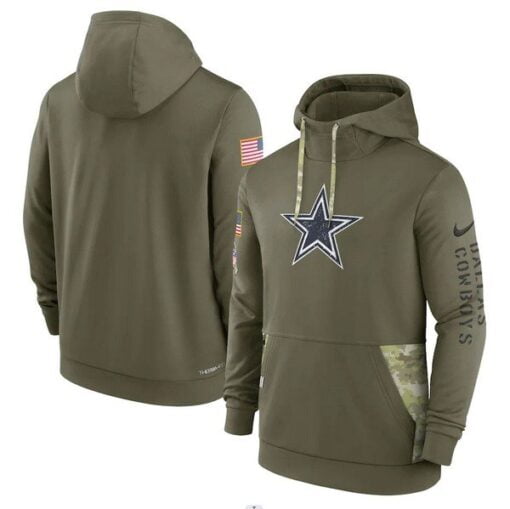 Cowboys 2022 Salute to Service Therma Performance Pullover Hoodie