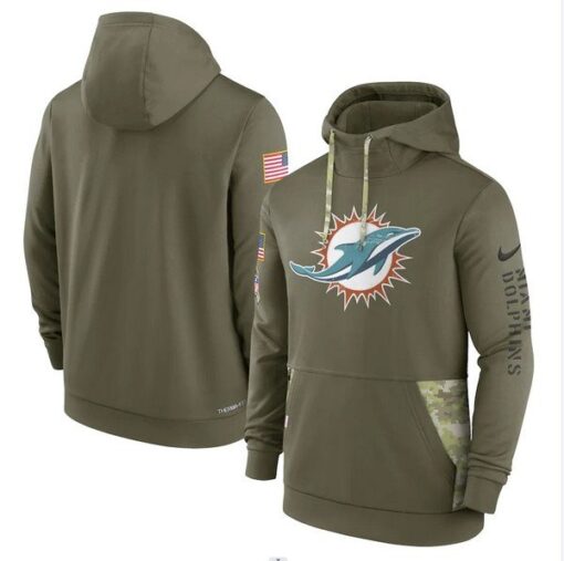 Dolphins 2022 Salute to Service Therma Performance Pullover Hoodie