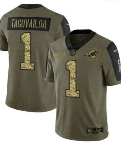 Dolphins Tua Tagovailoa 2021 Olive Camo Salute To Service Jersey