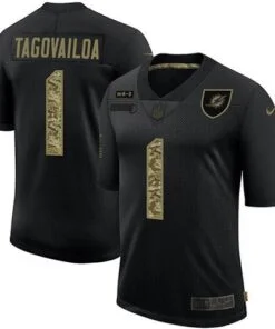 Dolphins Tua Tagovailoa Black Camo Retro Salute To Service Jersey