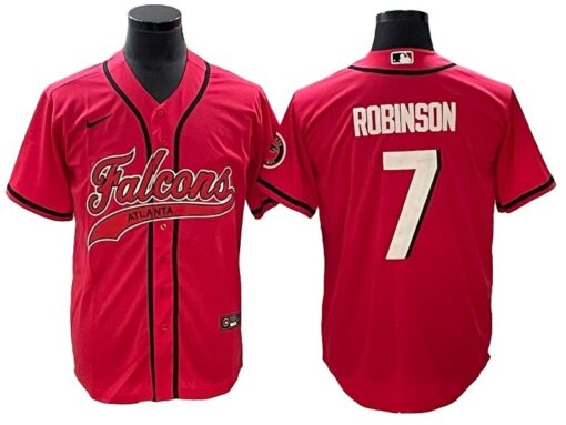 Falcons Bijan Robinson Baseball Styled Jersey