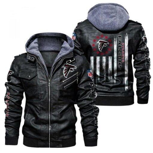 Falcons Leather Full-Zip Jacket