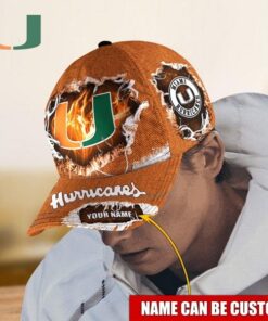Miami Hurricanes Custom Adjustable Hat