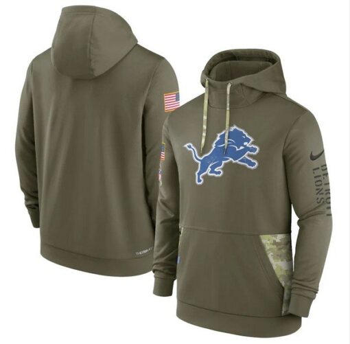 Lions 2022 Salute to Service Therma Performance Pullover Hoodie