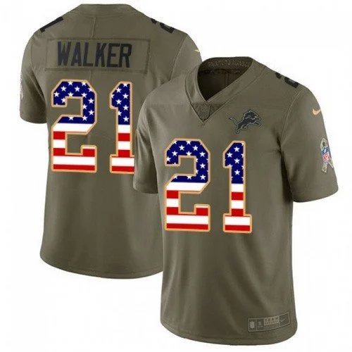 Lions Tracy Walker Retro USA Flag Salute To Service Limited Jersey