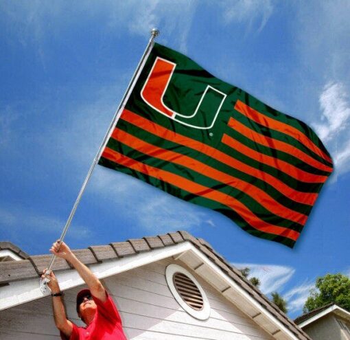 Miami Hurricanes US Flag