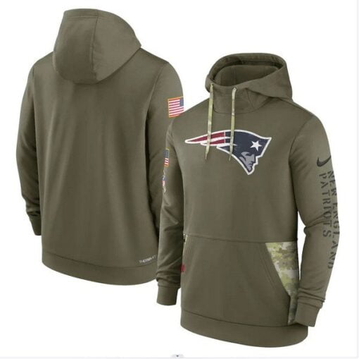 Patriots 2022 Salute to Service Therma Performance Pullover Hoodie