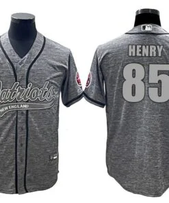 Patriots Hunter Henry Gridiron Gray Baseball Styled Jersey