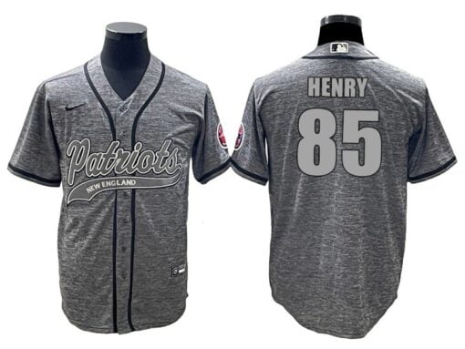 Patriots Hunter Henry Gridiron Gray Baseball Styled Jersey