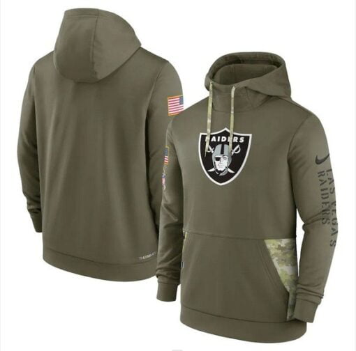 Raiders 2022 Salute to Service Therma Performance Pullover Hoodie
