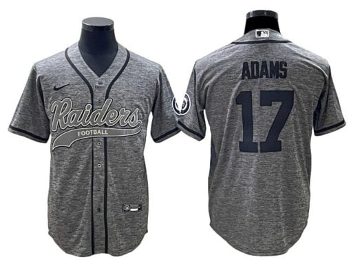 Raiders Davante Adams Gridiron Gray Baseball Styled Jersey