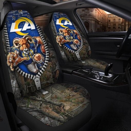 Rams 3D Universal Car Front Seat Cover - SET OF 2