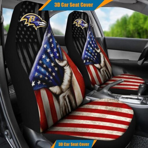 Ravens 3D Universal Car Front Seat Cover - SET OF 2