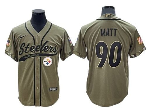 Steelers T.J. Watt Baseball Styled Salute to Service Jersey