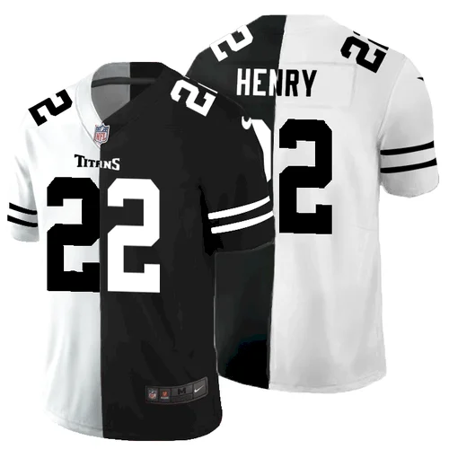 Titans Derrick Henry Black And White Split Jersey