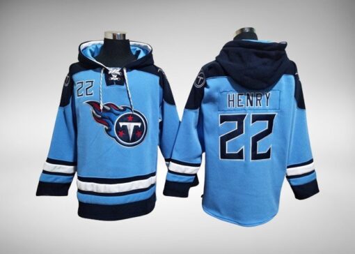 Titans Derrick Henry Hockey Styled Lace-Up Pullover Hoodie