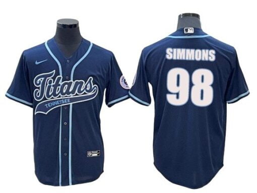 Titans Jeffery Simmons Baseball Styled Jersey