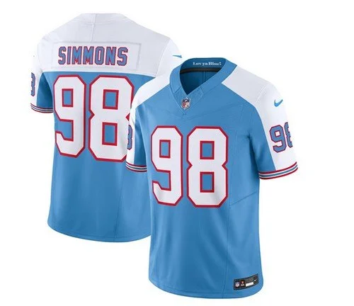 Titans Jeffery Simmons Oilers Throwback Vapor F.U.S.E. Limited Jersey
