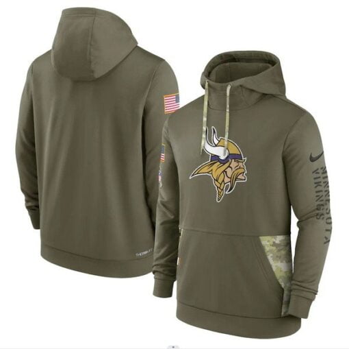 Vikings 2022 Salute to Service Therma Performance Pullover Hoodie
