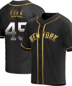 Yankees Gerrit Cole All-Black Golden Edition Jersey